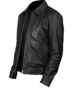 Inferno Men Black Leather Jacket side view