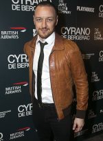 James McAvoy Brown Bomber Leather Jacket Side View