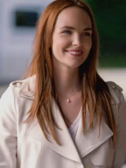 Morgan Kohan White Cotton Wool Trench Coat Closeup Details