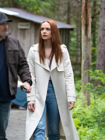 Morgan Kohan White Cotton Wool Trench Coat Front View