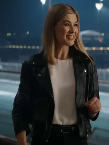 Now You See Me Now You Don’t 2025 Veronika Vander Women Black Leather Jacket Front View