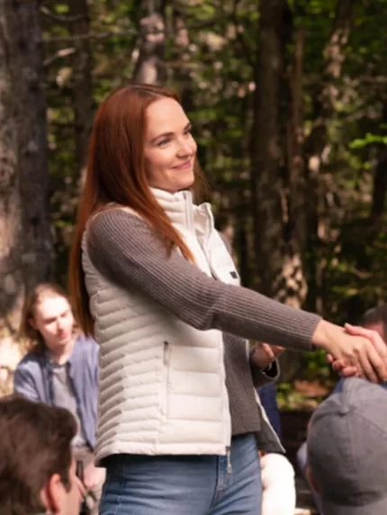 Sullivans Crossing 2023 Morgan Kohan White Puffer Vest Side View