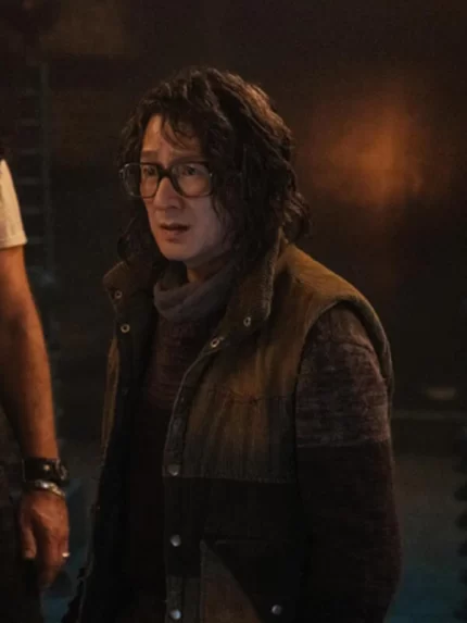 The Electric State 2025 Ke Huy Quan Corduroy Cotton Brown Jacket Front View