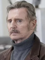 Absolution 2024 Liam Neeson Thug Dark Brown Leather Jacket Closeup Details