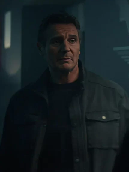 Blacklight 2022 Liam Neeson Grey Cotton Jacket Front View