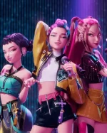 KPop Demon Hunters Rumi Cropped Yellow Leather Jacket In Motion