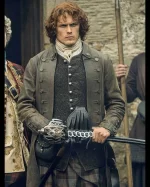 Outlander Jamie Fraser Distressed Vintage Leather Coat Front View