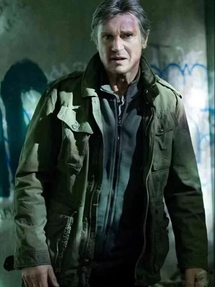 Run All Night Liam Neeson Green Cotton Jacket Front View