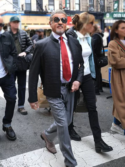 Dwight Manfredi Tulsa King Black Leather Jacket