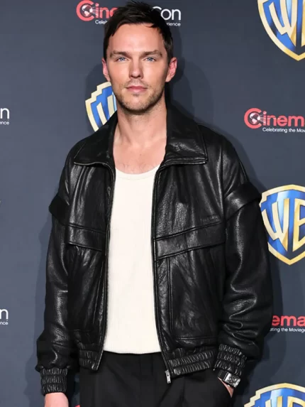 Superman 2025 Nicholas Hoult Black Leather Jacket