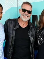 Exclusive The walking dead 2023 Black Jeffrey Dean Morgan Leather Jacket