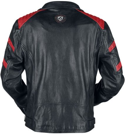 Black Red Leather Biker Trending Christmas Jacket