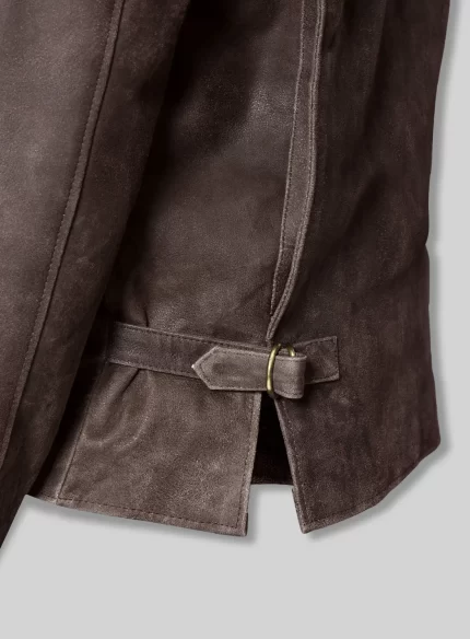 Indiana Jones Rusted Brown Leather Jacket side view