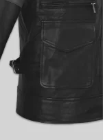 Resident Evil 6 Leon Kennedy Premium Black Leather Jacket pocket view