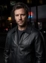 Resident Evil 6 Leon Kennedy Premium Black Leather Jacket side view